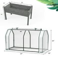 thumbnail image 3 of Costway Raised Garden Bed with Dual Zipper Door Greenhouse for Patios and Backyards Grey, 3 of 9