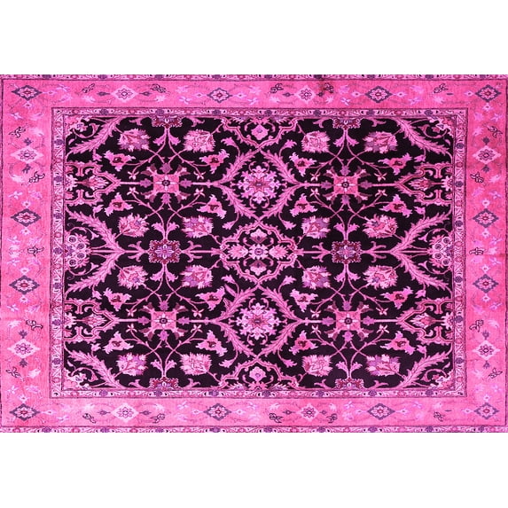 Ahgly Company Indoor Rectangle Persian Pink Traditional Area Rugs, 8' x 10'