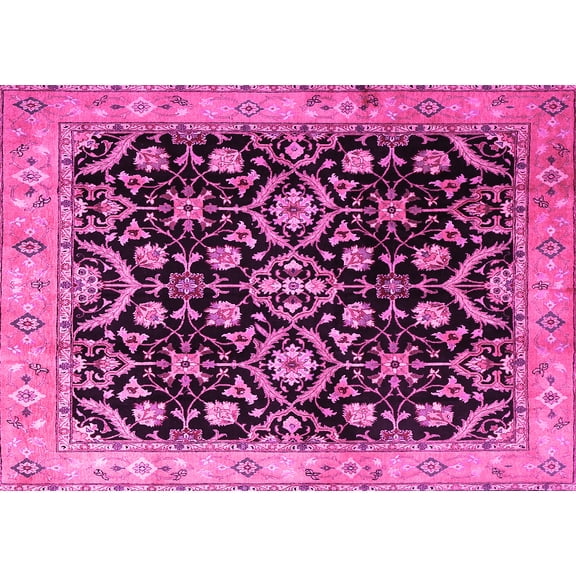 Ahgly Company Indoor Rectangle Persian Pink Traditional Area Rugs, 5' x 7'