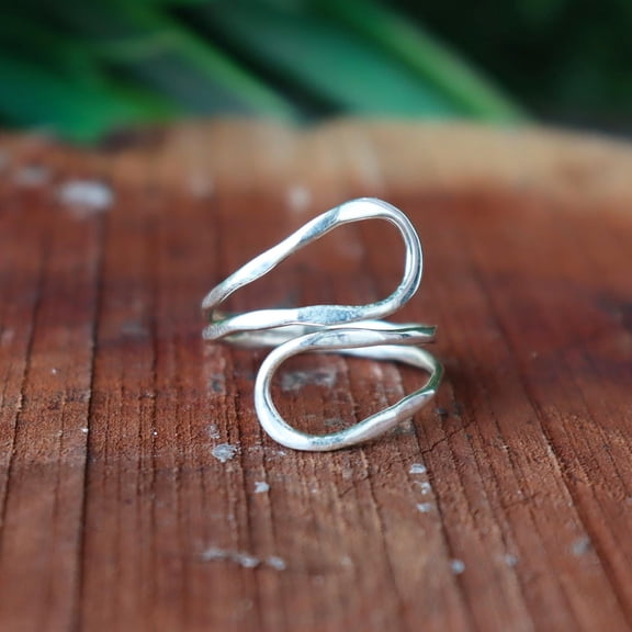 Silver Wrap Ring, 925 Sterling Silver Ring, Statement Ring, Dainty Ring, Pretty Ring, Adjustable Band Ring, Modern Jewelry, Minimalist Ring*