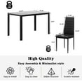 thumbnail image 6 of SEGMART Kitchen Dining Table Set for 4, Home Kitchen Table with Tempered Glass and 4 PU Leather Chairs, Metal Frame Pub Table Set, Dinette Set for Family Gathering & Dining - Easy to Assemble, 6 of 8