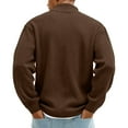 thumbnail image 5 of Huankd Men's Quarter Zip Knit Sweater Long Sleeve Pullover Tops Casual Slim Fit Crew Neck Textured Chunky Winter 2026 Brown 3XL, 5 of 6