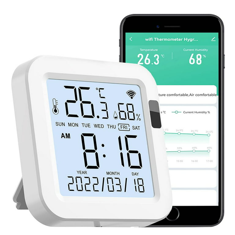 BCLONG WiFi Smart Temperature Sensor Humidity Detector Hygrometer