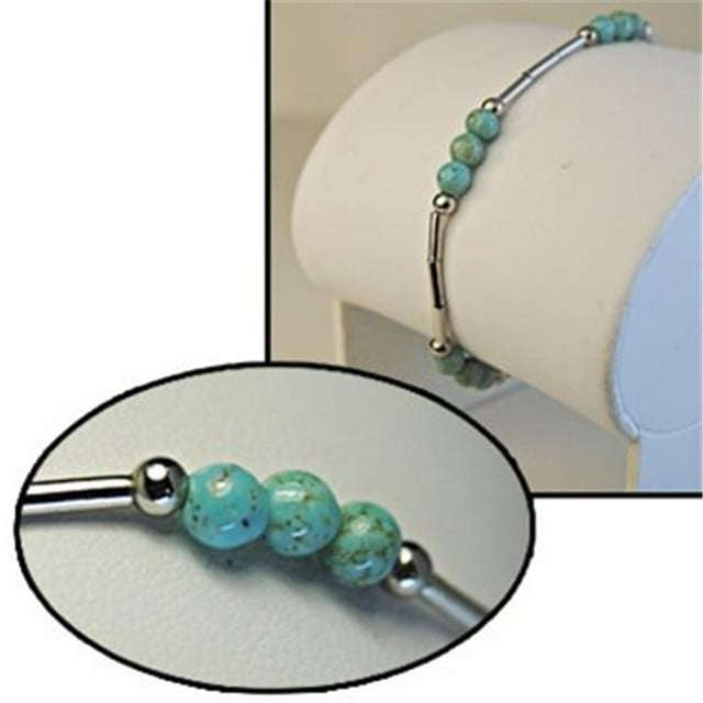 Turquoise and Sterling Silver Bead Bracelet