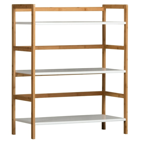 Eccostyle 3-Tier Bamboo Frame Stackable Bookshelf - White
