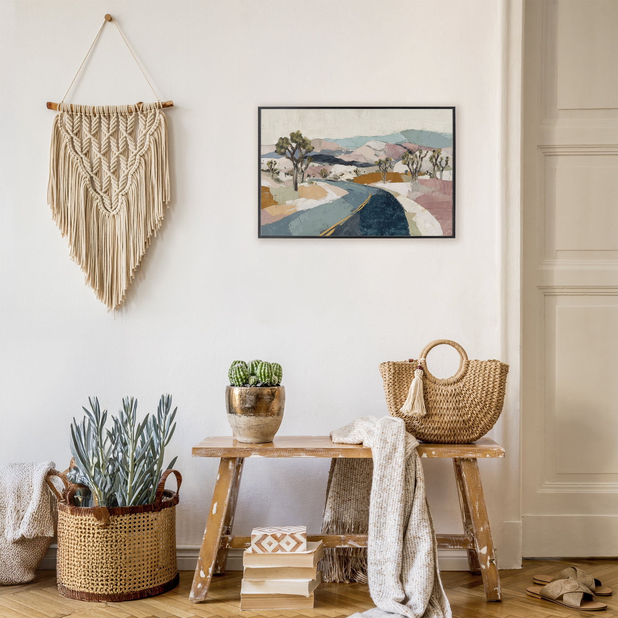 Stupell Industries Desert Highway Through Joshua Trees Black Framed Giclee Art, design by Chromatic Storm Studio