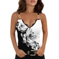 thumbnail image 1 of Blusa sin mangas con cuello en V para mujer a la moda Cami Camiseta con estampado Camis Tops Fridja qr5348, 1 of 5