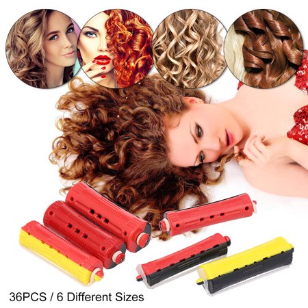 36pcs Perm Rods Rollers Salon Hair Roller Curling Curler Rubber
