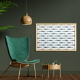 thumbnail image 2 of Sea Animals Wall Art with Frame, Sharks Swimming Horizontal Silhouettes Powerful Dangerous Wild Life, Printed Fabric Poster for Bathroom Living Room, 35" x 23", Charcoal Grey White, by Ambesonne, 2 of 2
