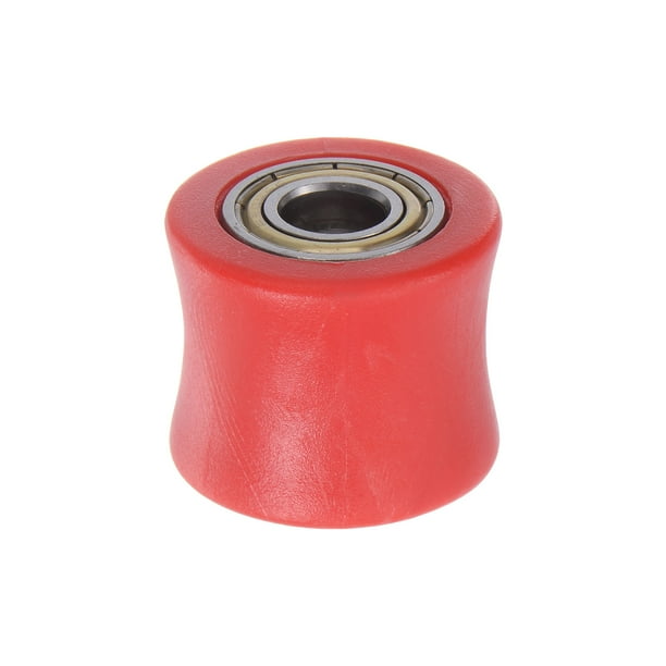 Cadena Rodillo Polea Tensor Unique Bargains 10mm nylon Cóncavo Tipo guía rojo