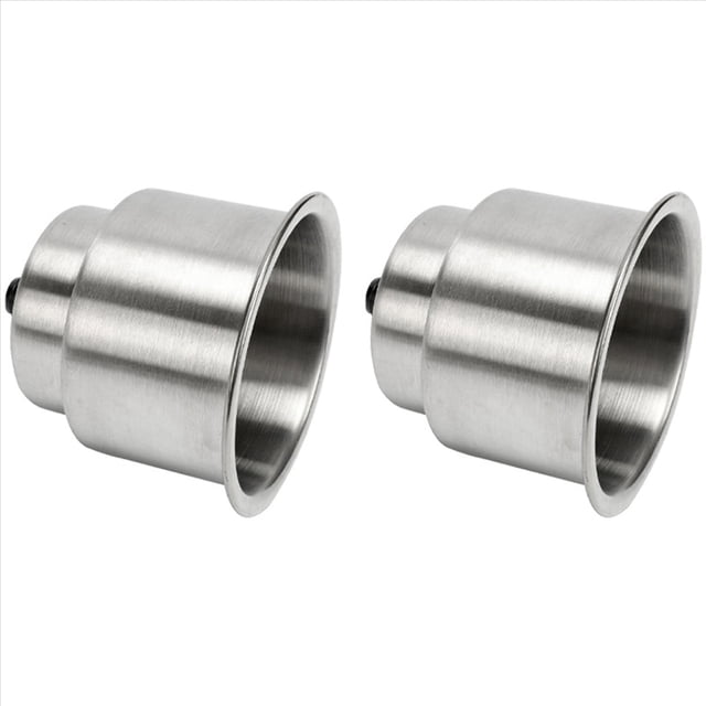 2X Soporte de Vasos de Acero Inoxidable Cepillado con Drenaje Autocaravana de Marino