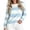 *Light Blue, variant on VBVC Women's Striped Crew Neck Top , Ladies' Loose Fit Drop Shoulder Shirt , Stretchy Long Sleeve Pullover For Women, S-XL