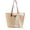 Beige, variant on Straw Beach Tote Bag for Women: Large Woven Handbag with Zipper, Perfect for Vacation, Travel and Summer Pool | Lightweight, Hand-woven, Shoulder, Boho
