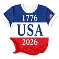 thumbnail image 4 of MEICHEN Womens Independence Day Patriotic Tops 250th Anniversary Short Sleeve Blouses 1776-2026 Crewneck T Shirts 4th of July Graphic Tees, 4 of 4
