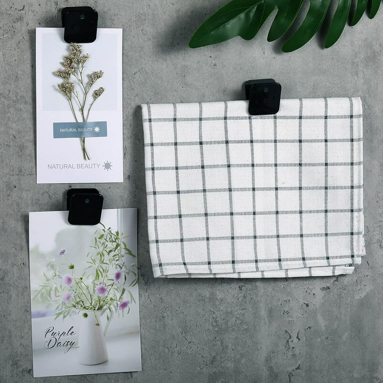 Beaupretty 30Pcs Clear Plastic Badge Clips Self Adhesive Wall Hanging