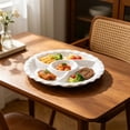 thumbnail image 7 of FEOLGEHLY 3PCS Round Plastic Plates, Divided Plates for Adults, Reusable Food Tray, Plastic Plates For Party, Plastic Dinner Plates with Compartments, for Home Travel & Outdoor 10 in (White), 7 of 7