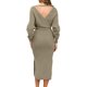 thumbnail image 3 of Vestido informal de mujer con cuello en V y espalda escotada: diseño elegante para todas las estaciones, lavable a máquina, tallas S-XL, largo 105-108 cm., 3 of 5