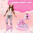 thumbnail image 3 of VEZLOPUS Inline Skates, Adjustable Children Inline Skates with Light up Wheels for Kids, Girls, Boys, Teens, Beginner & Advance | with Protective Gears and Carry Bag (Pink), 3 of 6