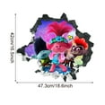Trolls Cartoon Theme 3D Wall Decals , Window and Wall Background