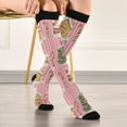 thumbnail image 5 of FORMRS Womens Knee High Socks Casual Long Thick Travel Daily Wear, 1 Pair, Pink Christmas House, 5 of 6