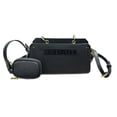 thumbnail image 1 of Bola Shoulder Mini Steve Madden color negro con doble asa, son ajustables y desmontables, mide 25 cm de ancho por 13 cm de alto. Inluye monedero mide 11 cm de alto por 8 cm de ancho., 1 of 5