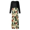 thumbnail image 4 of Christmas Dresses for Women Women's Fashion Casual Christmas Print Round Neck Long Sleeves Oversized Dress for Christmas Party,Khaki,S, 4 of 5