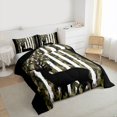thumbnail image 3 of Homewish Brown Deer 3 Pieces Queen Comforter Set for Teens,Jungle Wildlife Ultra Soft Bedding Sets,Camouflage USA Flag Bedding Comforter Set Breathable,Luxury Bedroom Decor,Reversible, 3 of 8