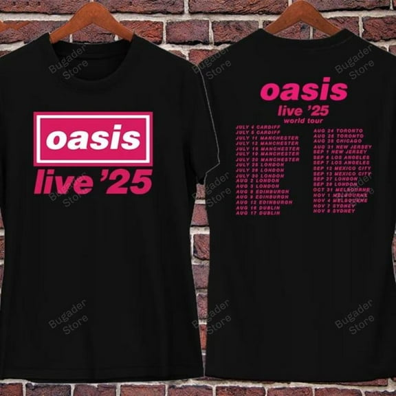 Oasis Live 2025 Tour Shirt, World Tour Dates, Unisex Concert Shirt
