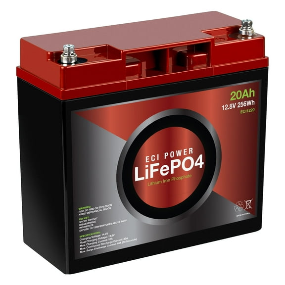 ECI Power LifePo4 Lithium Rechargeable Battery 12V Vehicle Battery