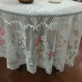 thumbnail image 5 of 60x90 Inch Square White Crochet Cotton Lace Tablecloth Elegant Floral Round Table Cloth Lace Dining Table Covers Kitchen Table cloths, 5 of 6