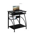 Depot Esh Home Office Computer Desk Writing Table with Glass Top and