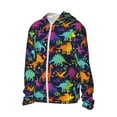 thumbnail image 2 of Daiia Colorful Dinosaur UPF 50+ Sun Protection Hoodie Jacket Lightweight Long Sleeve Sun Shirt for Women Men with Pocket Hiking Outdoor-XX-Large, 2 of 9