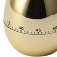 thumbnail image 2 of 60 Minutes Egg Model Mechanical Timer Cooking Alarm Clock Manual Timer for Kitchen Gold, 2 of 5