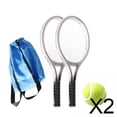thumbnail image 1 of Juego De 2 Miniraquetas De Tenis Y Pelotas, Manualidades, Decoración Para Tartas, Kit De Tenis En Miniatura A Escala 1:12, Color Plateado, 1 of 10