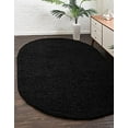thumbnail image 2 of Unique Loom 3151366 8 x 10 ft. Solid Shag Oval Rug, Jet Black, 2 of 15