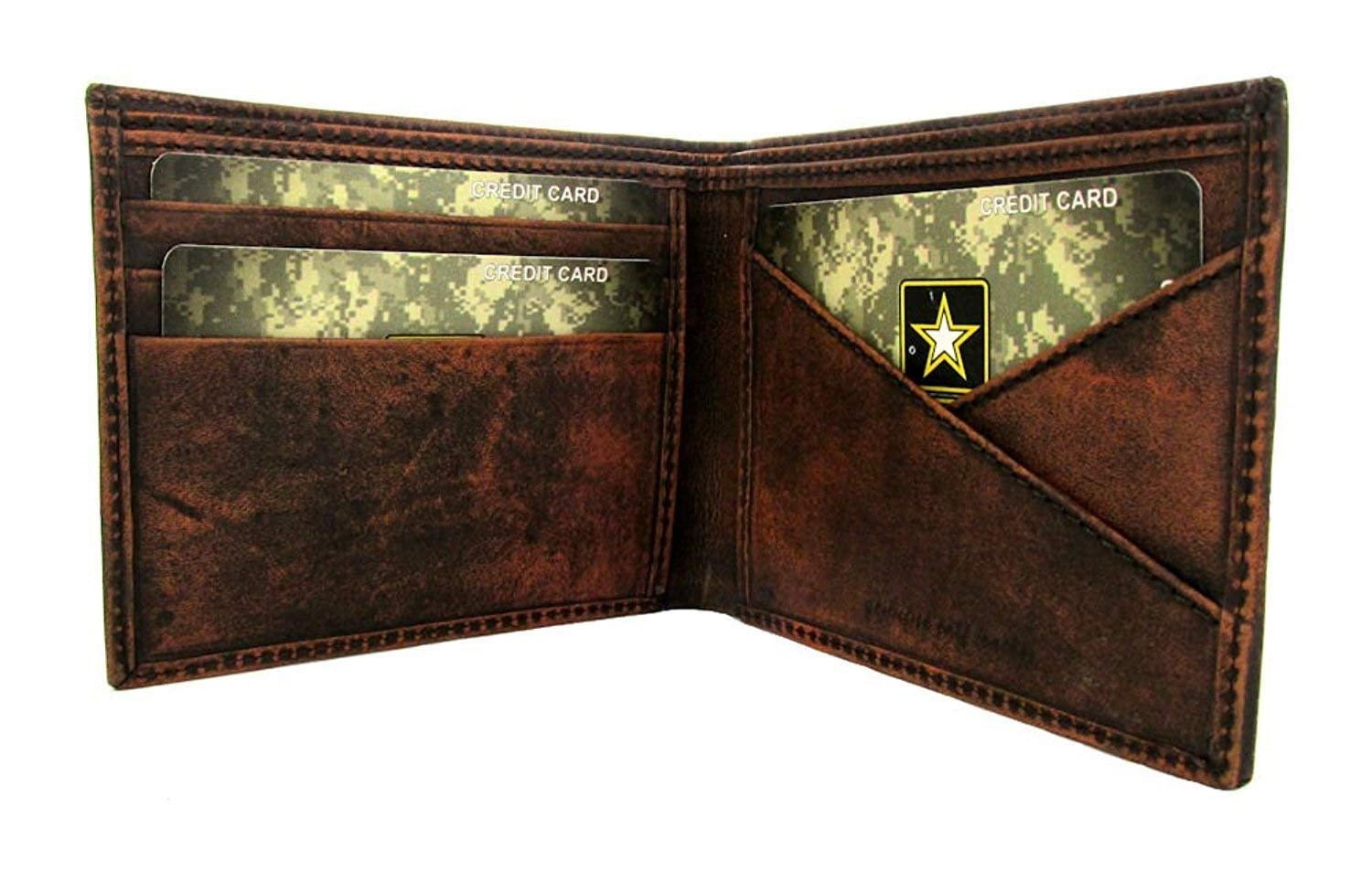 UNITED STATES ARMY Leather TriFold Wallet NEW black 3 m3