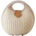 thumbnail image 1 of Women Shell Shape Straw Bag Rattan Woven Beach Handbags Summer Straw Tote Bag White, 1 of 5