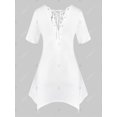 thumbnail image 3 of Talla grande Impresión floral con cordones de cordones. Rosegal Camisetas tallas grandes, 3 of 5