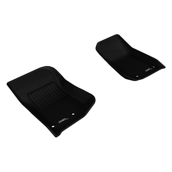 3D MAXpider Custom Fit Kagu Floor Mat (Black) for 2014-2018 Jeep Wrangler JK - 1ST Row