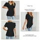 thumbnail image 4 of Top Suelto con Cuello en V,Top con Cuello en V para Mujer, Top de Manga Corta, Camisa Delgada Ahuecada, Los Mejores Materiales, 4 of 5
