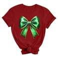 thumbnail image 4 of Ounisa Womens Funny St Patricks Day Bows T Shirts for Girls Cute Short Sleeve Tees for Saint Patricks Day, 4 of 5
