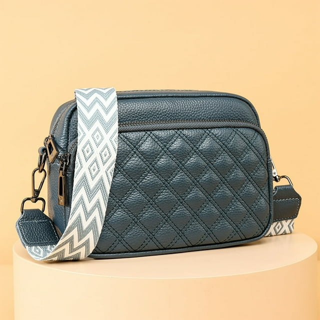 Women Crossbody Bag Color Clash PU Tote Bag Chain Simple Female Commuter Handbag