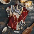 thumbnail image 6 of Red Marble 1 Pack Kitchen Towel, Water Absorbent Dish Towel, Grey Gold Texture Vintage Farmhouse Art Decorative Hand Towels - Quick Drying Cloth for Cooking Baking, 18x28 Inch, 6 of 8