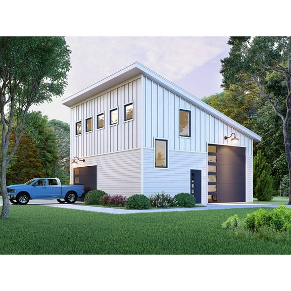 763-1191: Modern Contemporary 0 Bed, 0 Bath Luxury Home Plan, 577 Sq Ft: Full Blueprints with License to Build by Home Plan Marketplace - Lesuto