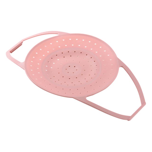 Cesta de de silicona de primera con asas para cocinar de forma saludable Pastelería Fruta Pescado - rosado Sunnimix Cesta de vapor