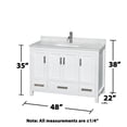 thumbnail image 3 of Wyndham Collection Sheffield 48" Marble Single Bathroom Vanity in Chrome/White, 3 of 4