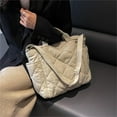 thumbnail image 4 of Kukuzhu Puffer Tote Bag Women Quilted Shoulder Crossbody Handbag Lattice Nylon Padded Hobo Cotton Puffy Purse Casual Satchel, 4 of 8