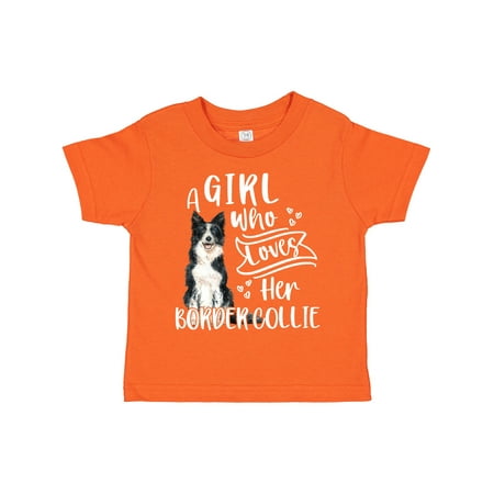 

Inktastic A Girl Who Loves Her Border Collie Gift Toddler Boy or Toddler Girl T-Shirt