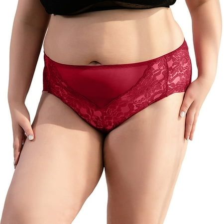 

Womens Underwear Tummy Control Lace Stretch Soft Hipster Briefs Panties 6 Pack