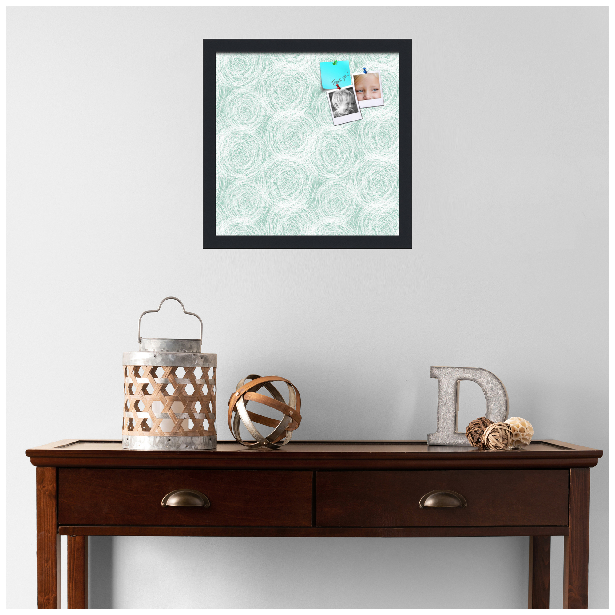PinPix ArtToFrames 12x12 Custom Cork Bulletin Board    Poster Board Has a Fabric Style Canvas Finish, Framed in Satin Black (PinPix-1926)